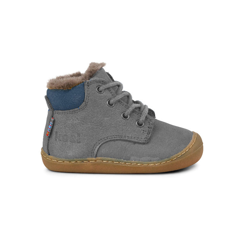 Koel Barefoot Bill Nubuk Barfuß-Winterschuh mit Lammfell Grey