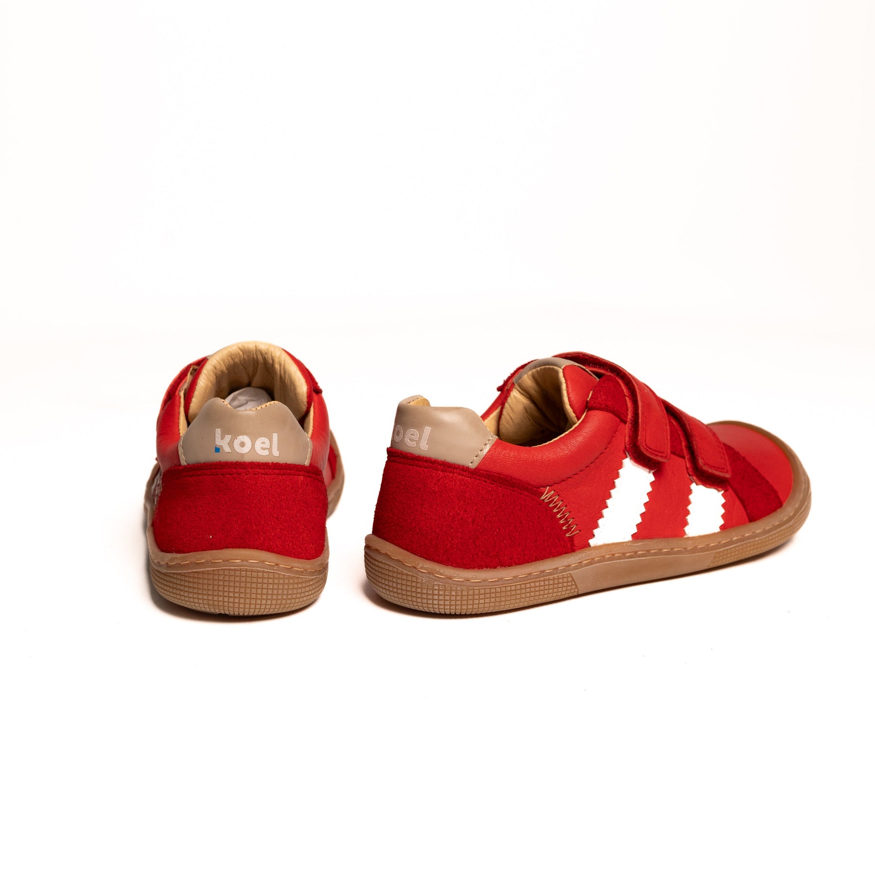 Koel Barefoot Denis Napa Barfuß-Halbschuh mit Klettverschluss Red - keks.