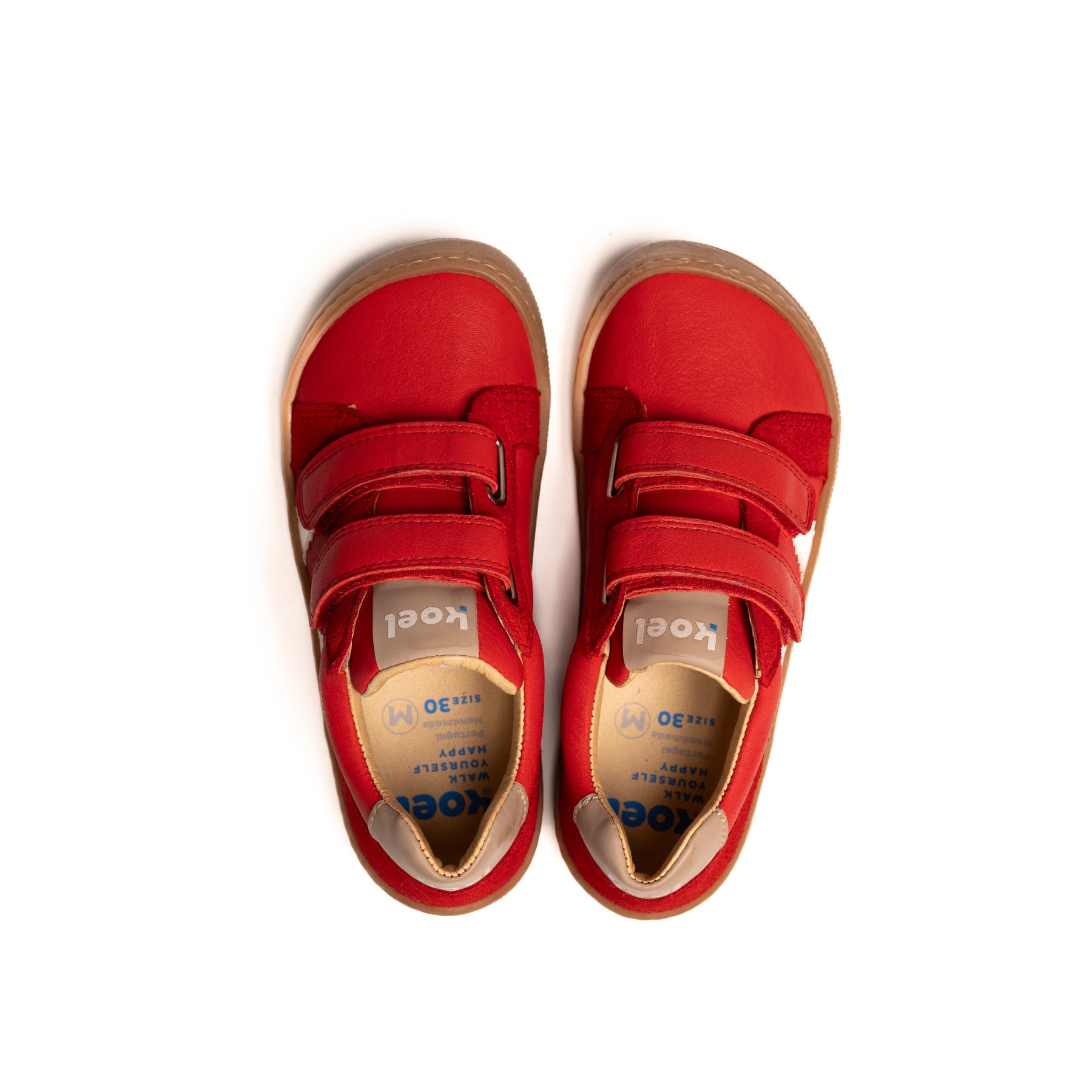 Koel Barefoot Denis Napa Barfuß-Halbschuh mit Klettverschluss Red - keks.