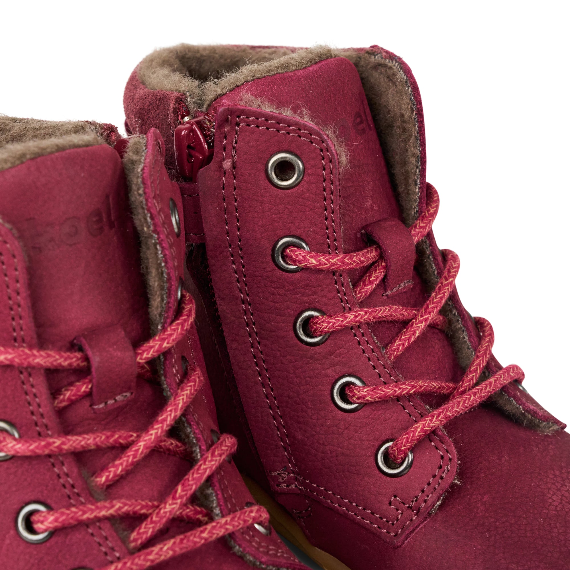 Koel Barefoot Darius Wool Barfuß-Winterstiefel zum Schnüren Bordo Lammfell-Futter - keks.