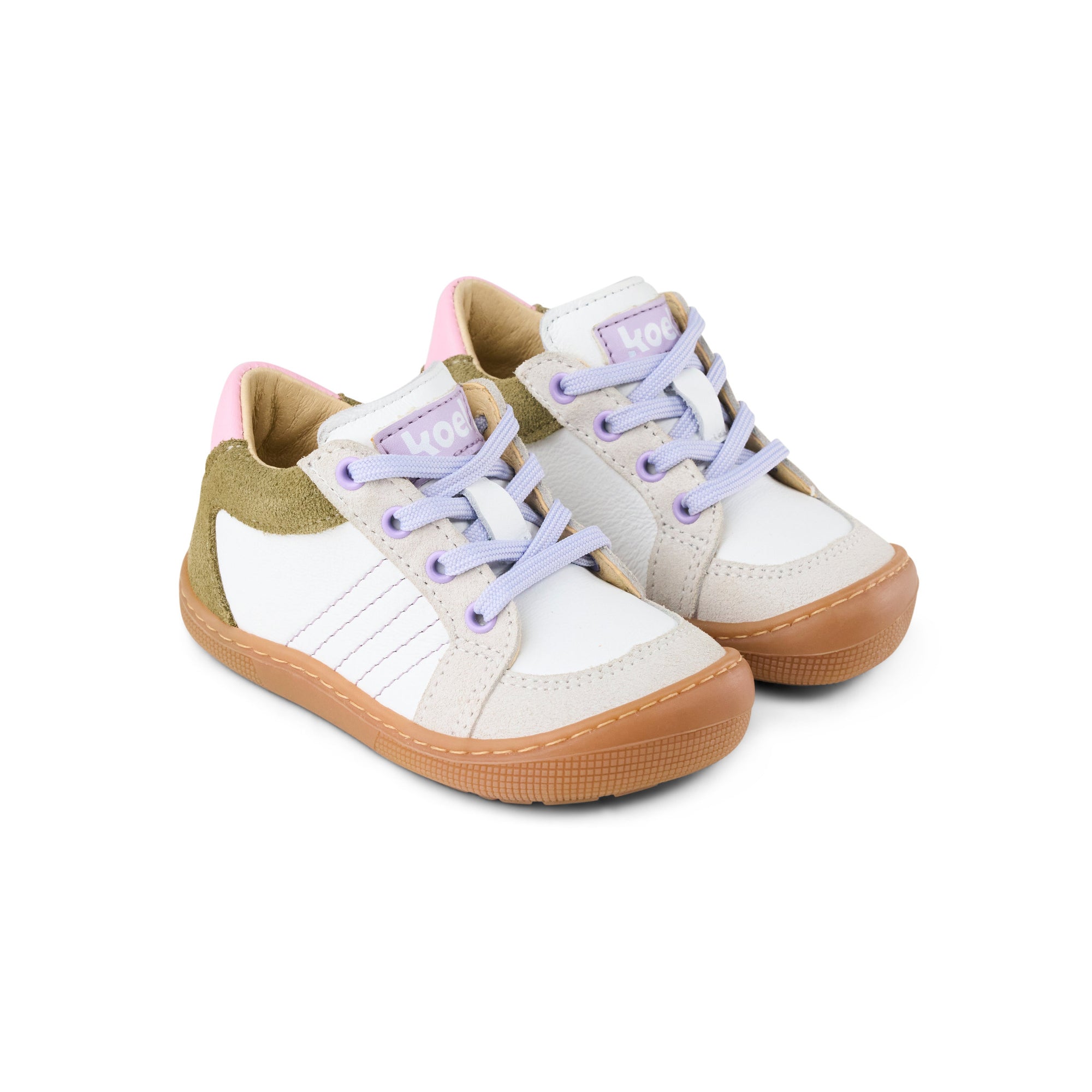 Koel Barefoot Dion Barfußschuh zum Schnüren Dark Grey – heller Kinder Barfußschuh aus weichem Veloursleder mit flexibler Sohle und Schnürverschluss