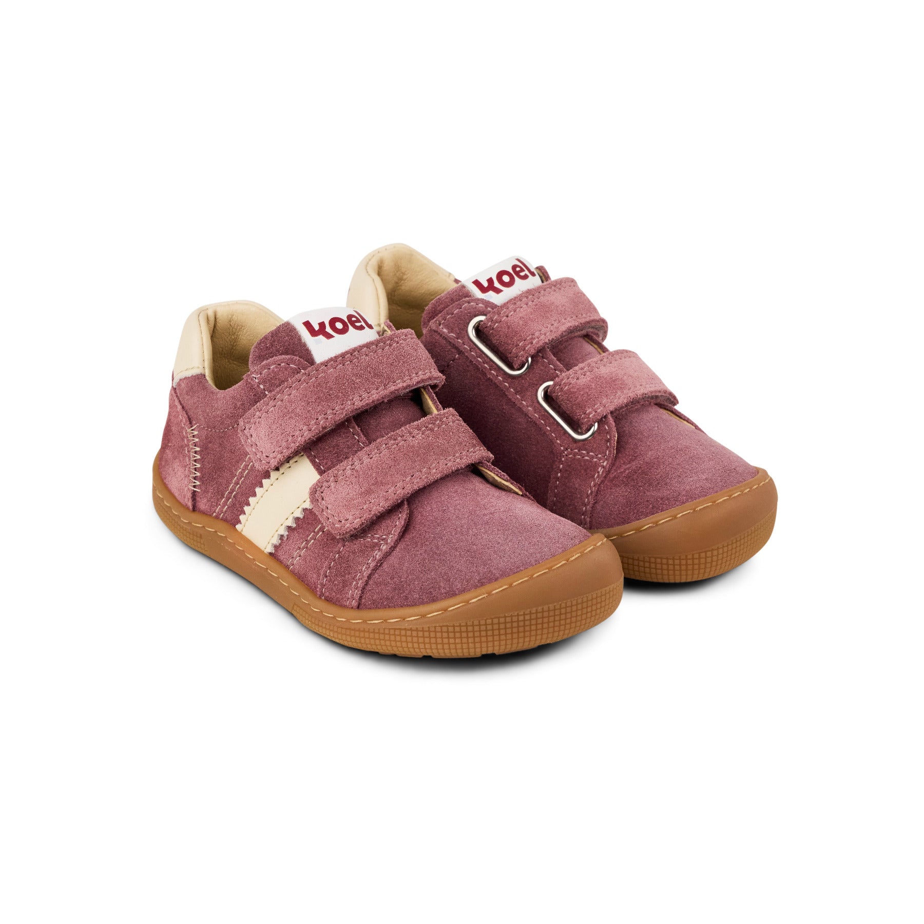 Koel Barefoot Denis Suede 3.0 Barfuß-Halbschuh mit Klettverschluss Old Pink - keks.