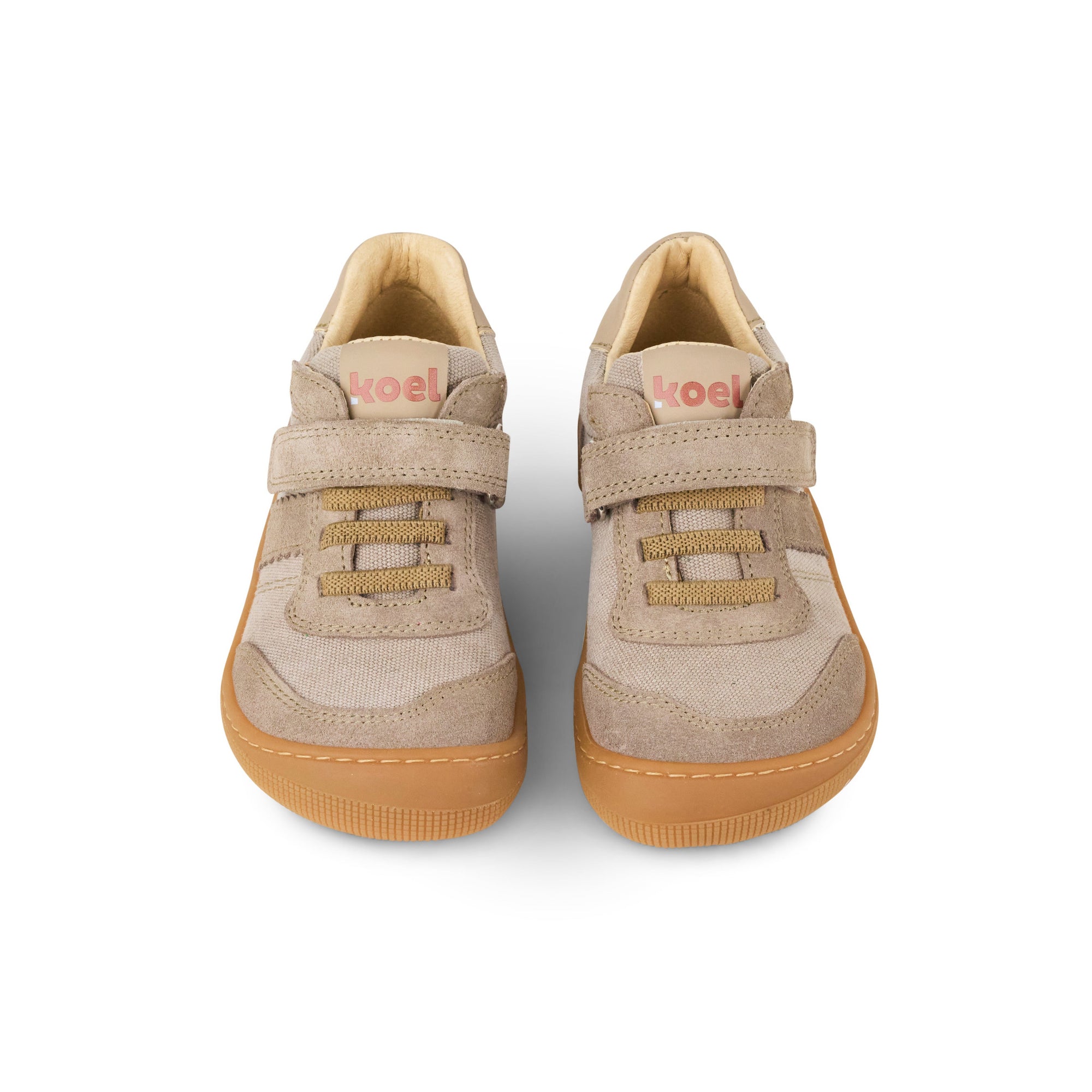 Koel Barefoot Dylan Cotton 3.0 Barfuß-Halbschuh mit Klett & Flexbändern Taupe - keks.