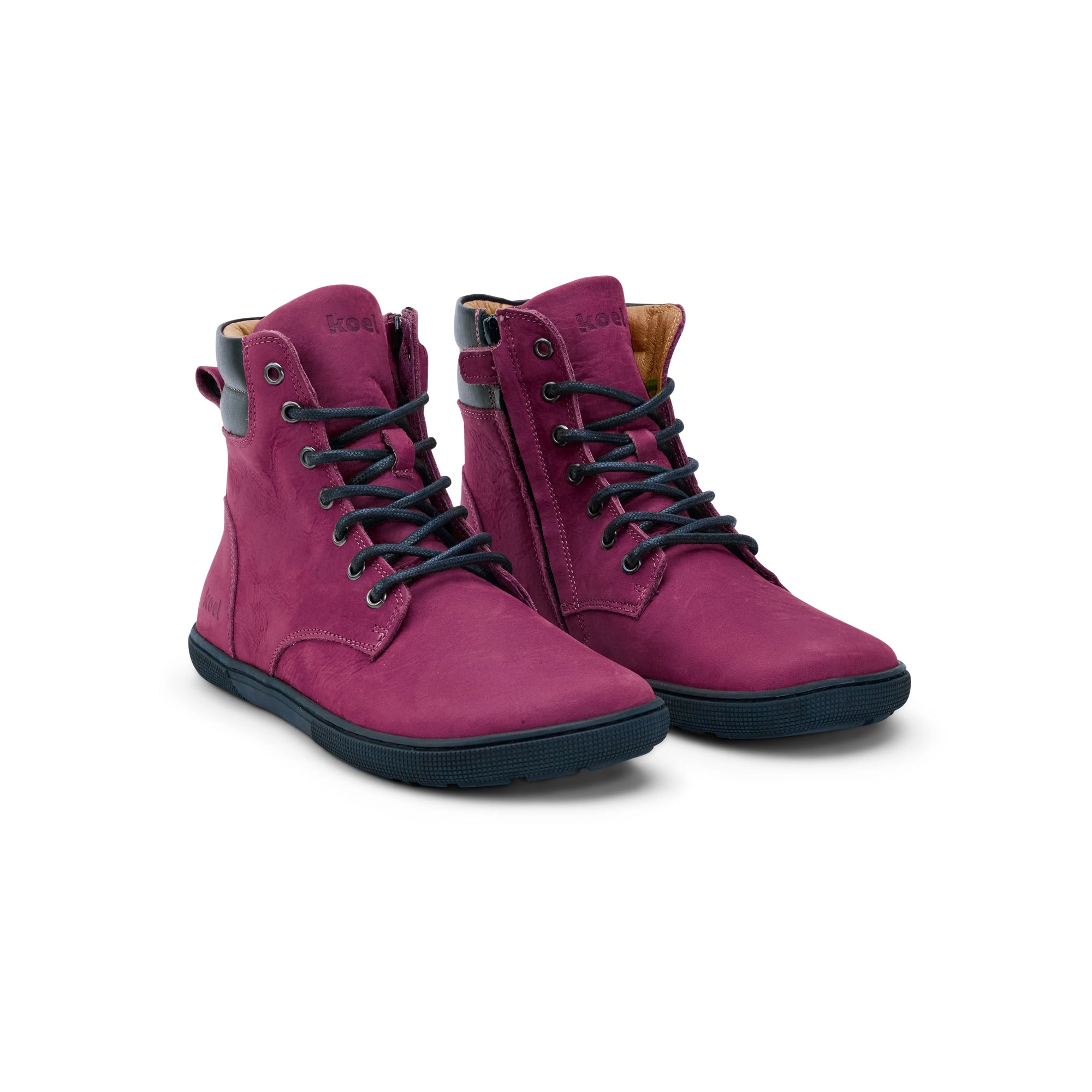 Koel Women Barefoot Florence Barfuß-Schnürstiefelette mit Reißverschluss Bordo - keks.