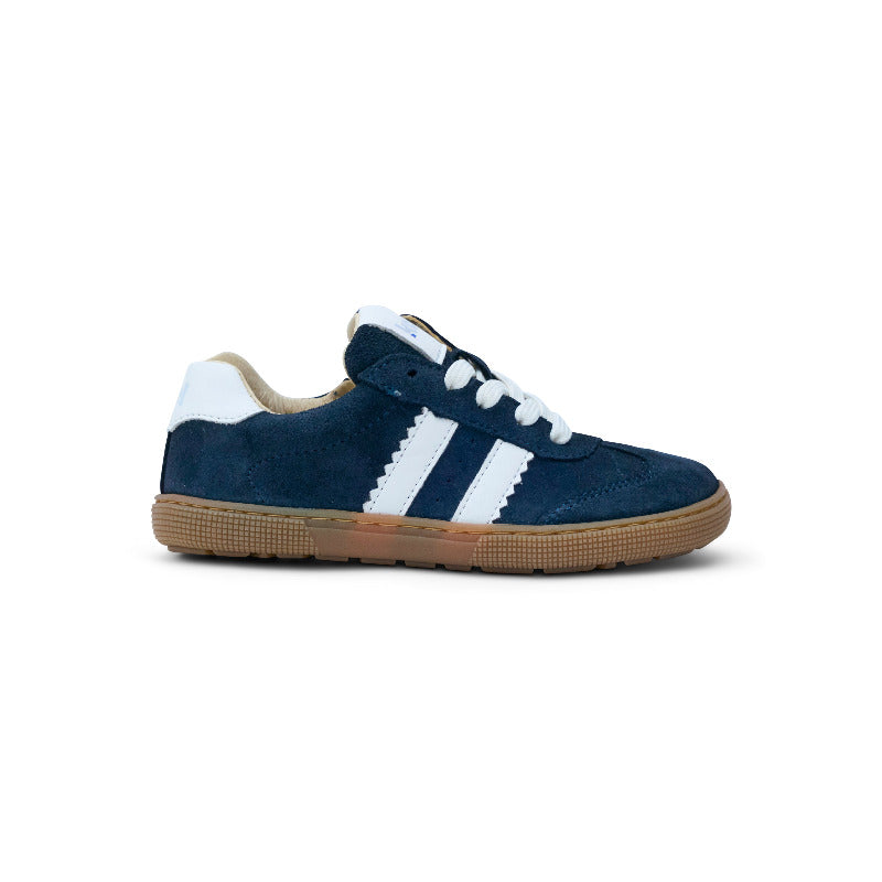 Koel Barefoot Declan Suede Barfuß-Sneaker mit Schnürsenkeln und Reißverschluss Navy