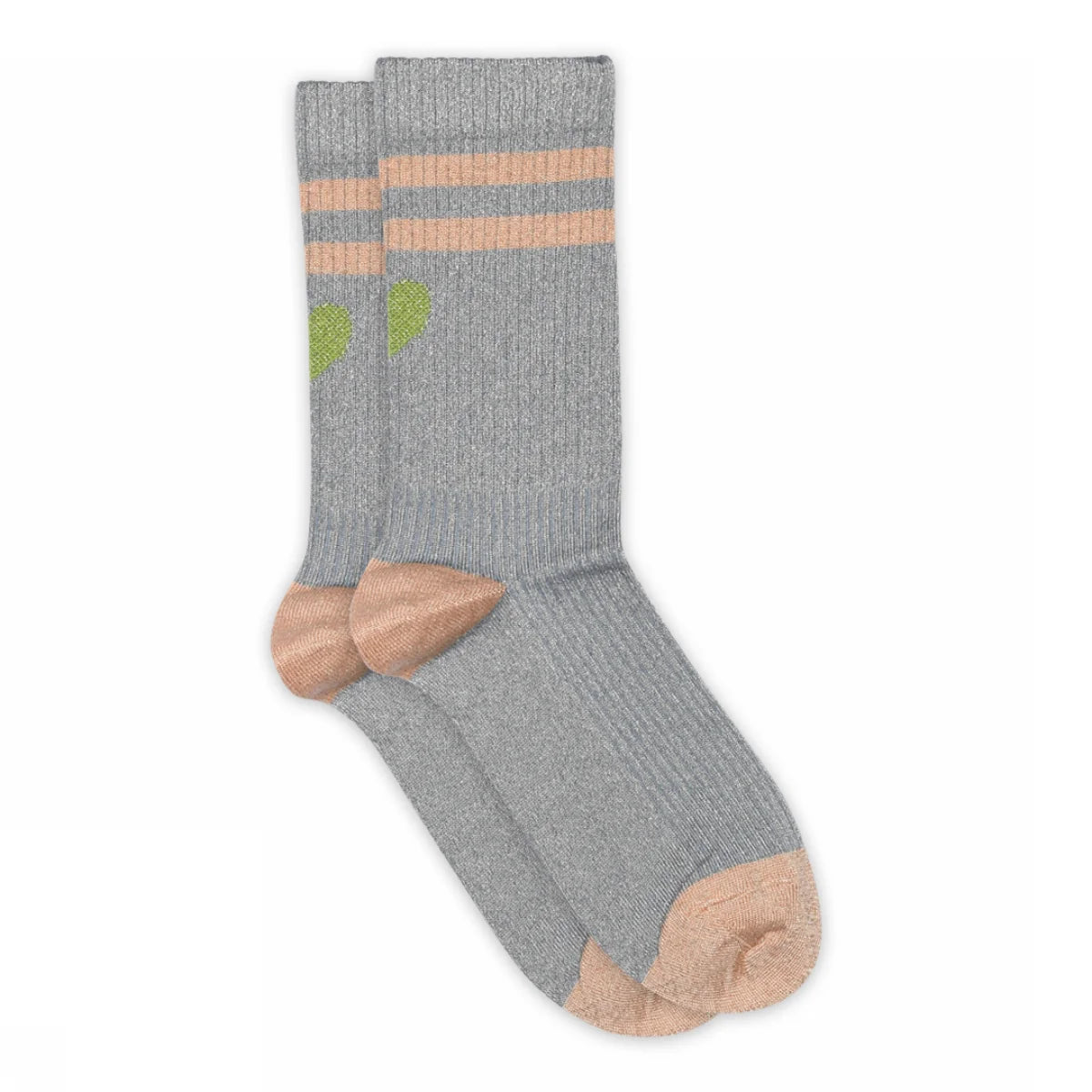 MP Woman Elga Glitzersocken mit Herz Stone Blue