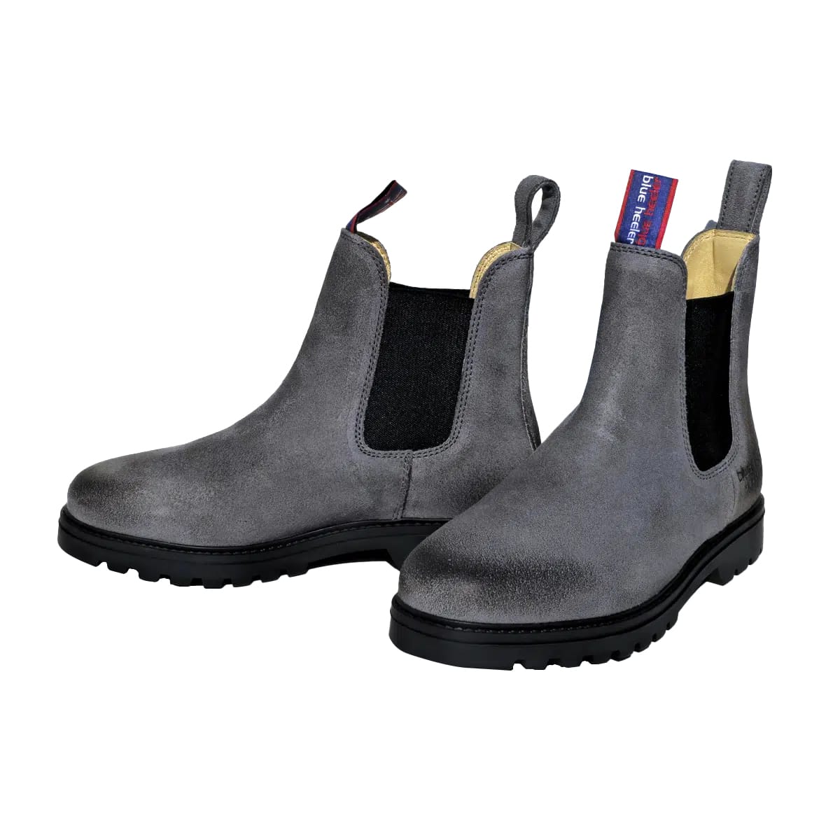 Blue Heeler Fraser Raw Derbe Chelsea Boots Stone Grey