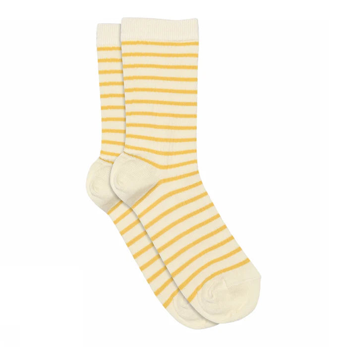MP Woman Lydia gestreifte Baumwollsocken Misted Yellow