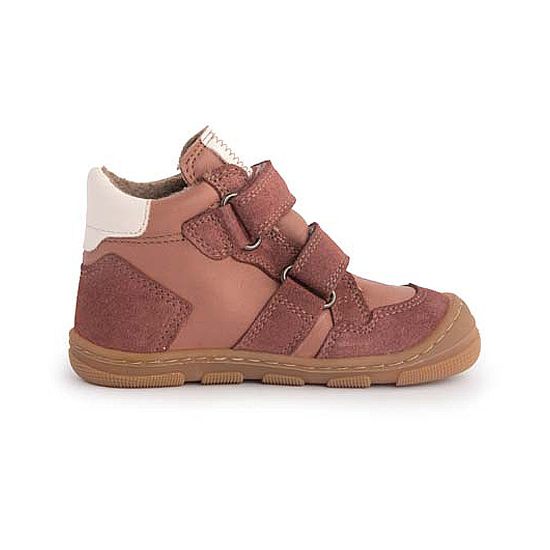 Koel Barefoot Kali Leather wasserdichter Barfußschuh mit Klettverschluss Old Pink Merino-Futter