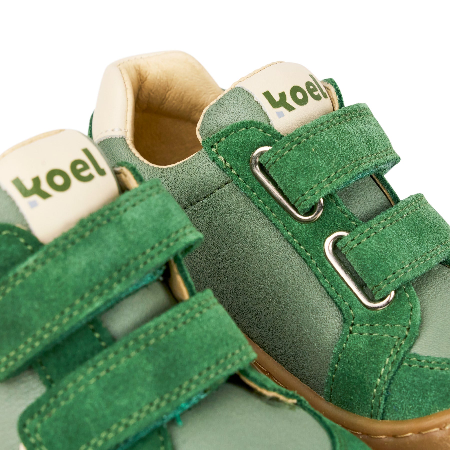 Koel Barefoot Kobi W II Barfuß-Halbschuh mit Klettverschluss Olive - keks.