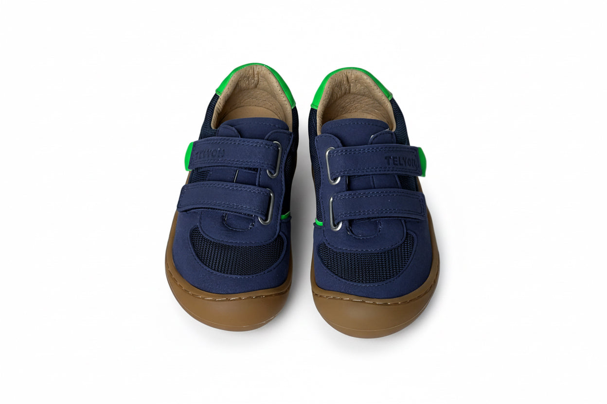 Telyoh Barefoot YVG01141 Halbschuh Mesh mit Klettverschluss DK Blue - keks.