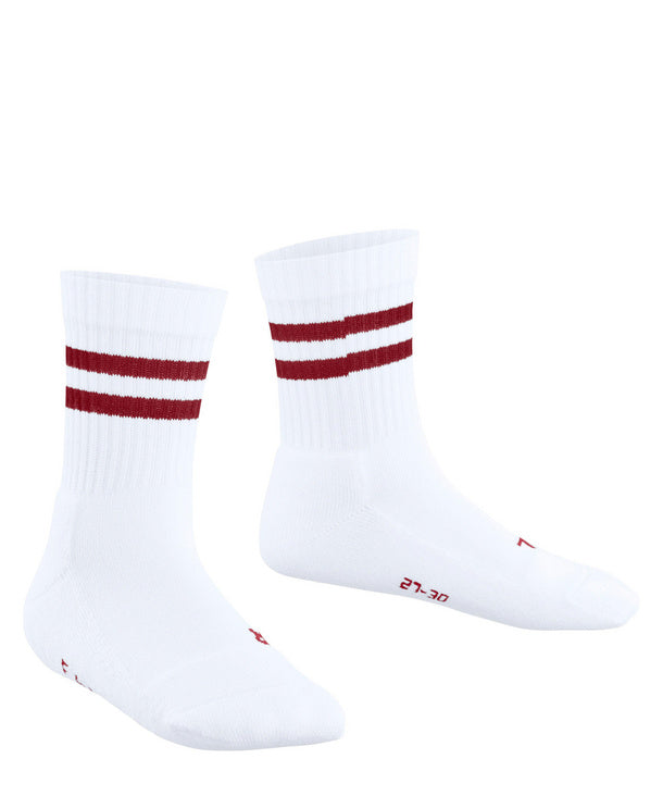 Falke Dynamic Kindersocken Weiß mit roten Streifen