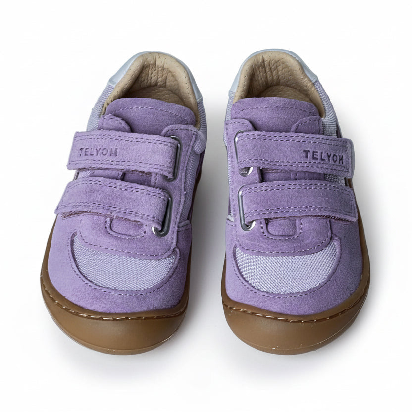 Telyoh Barefoot Y01141 Halbschuh Mesh mit Klettverschluss Lilac Flieder - keks.