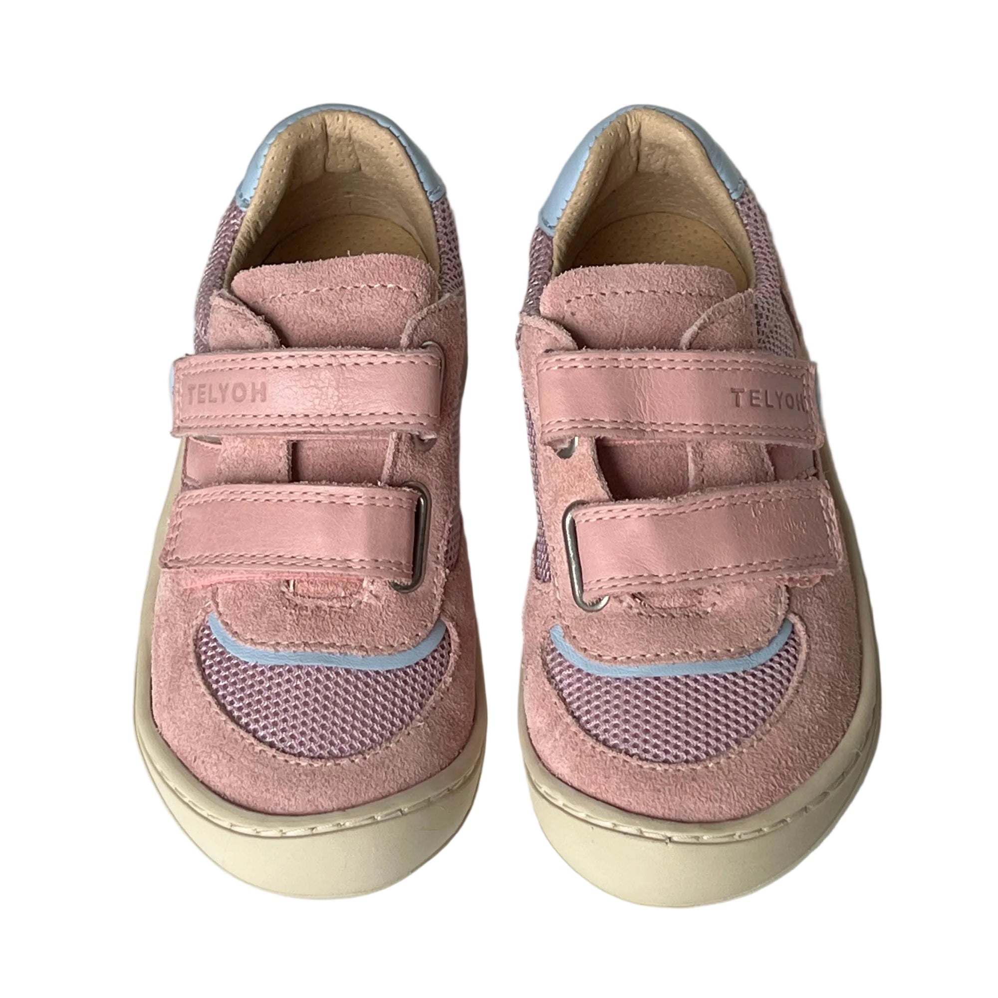 Telyoh Barefoot Y01142 Halbschuh Mesh mit Klettverschluss Rosa Hellblau