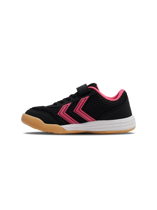 Hummel Multiplay Flex VC Turnhallenschuhe in Anthrazit, Sportsneakers für Hallensportarten, seitlich mit Logo sichtbar