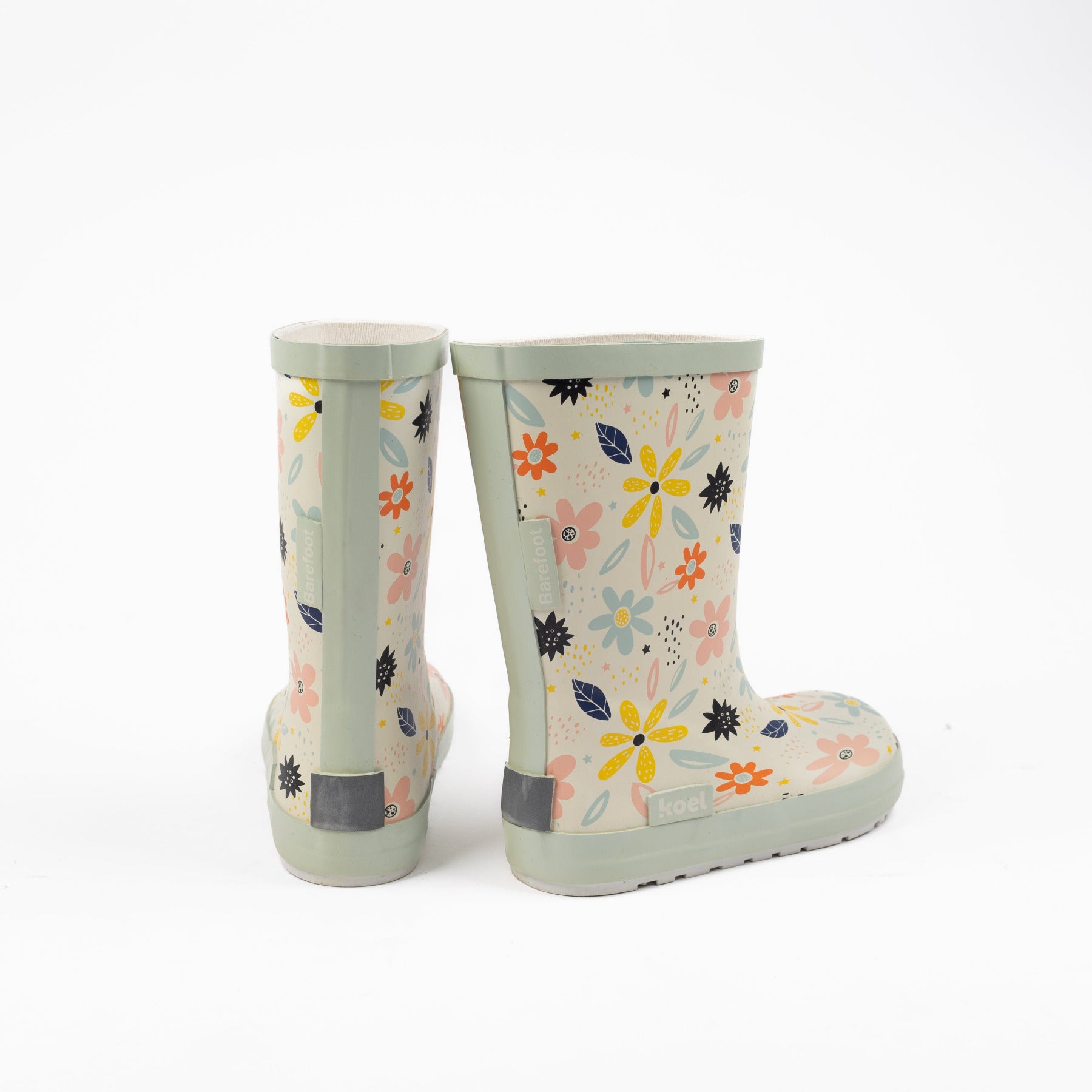 Koel Barefoot Wini Bare Multi Barfuß-Gummistiefel White Flowers - keks.