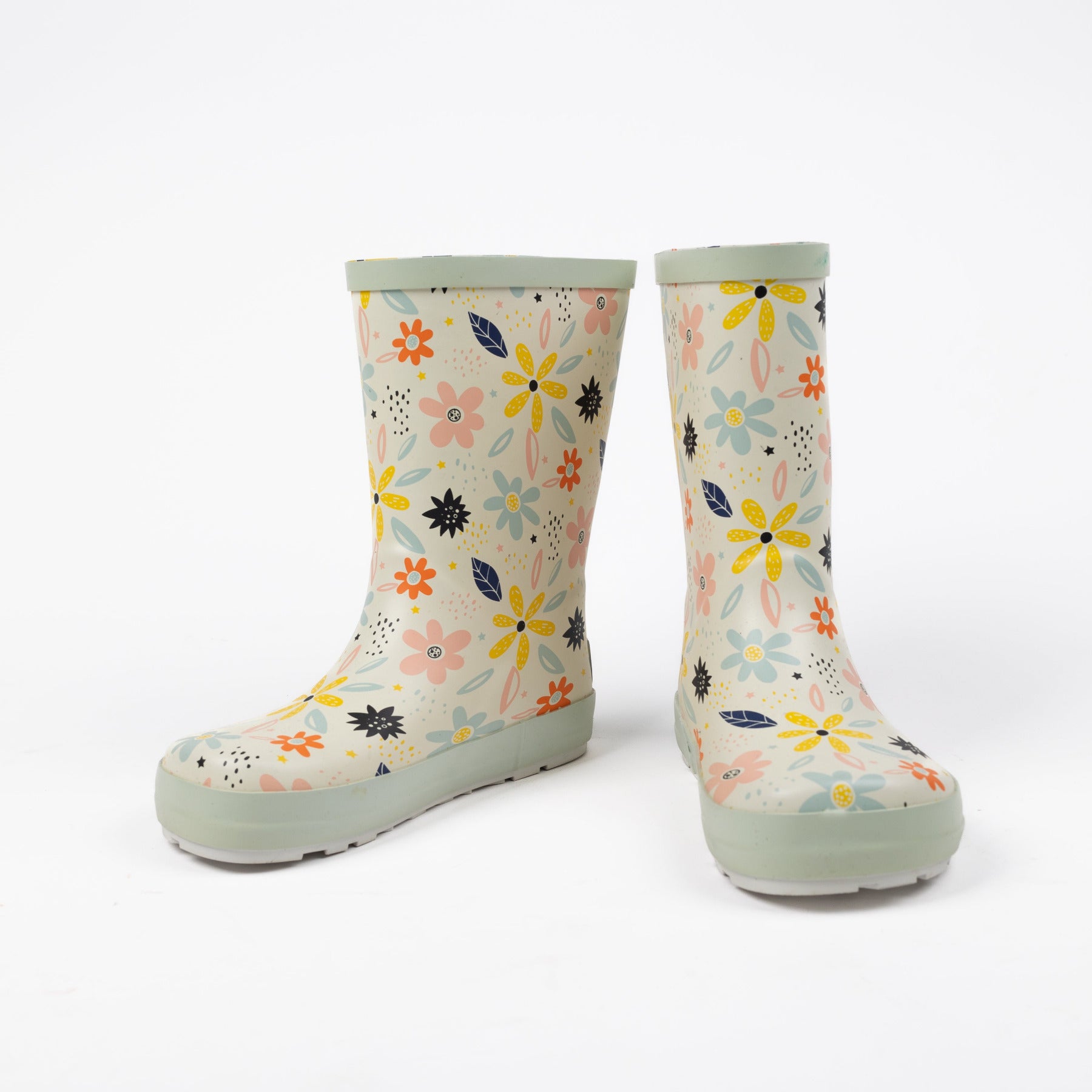 Koel Barefoot Wini Bare Multi Barfuß-Gummistiefel White Flowers - keks.