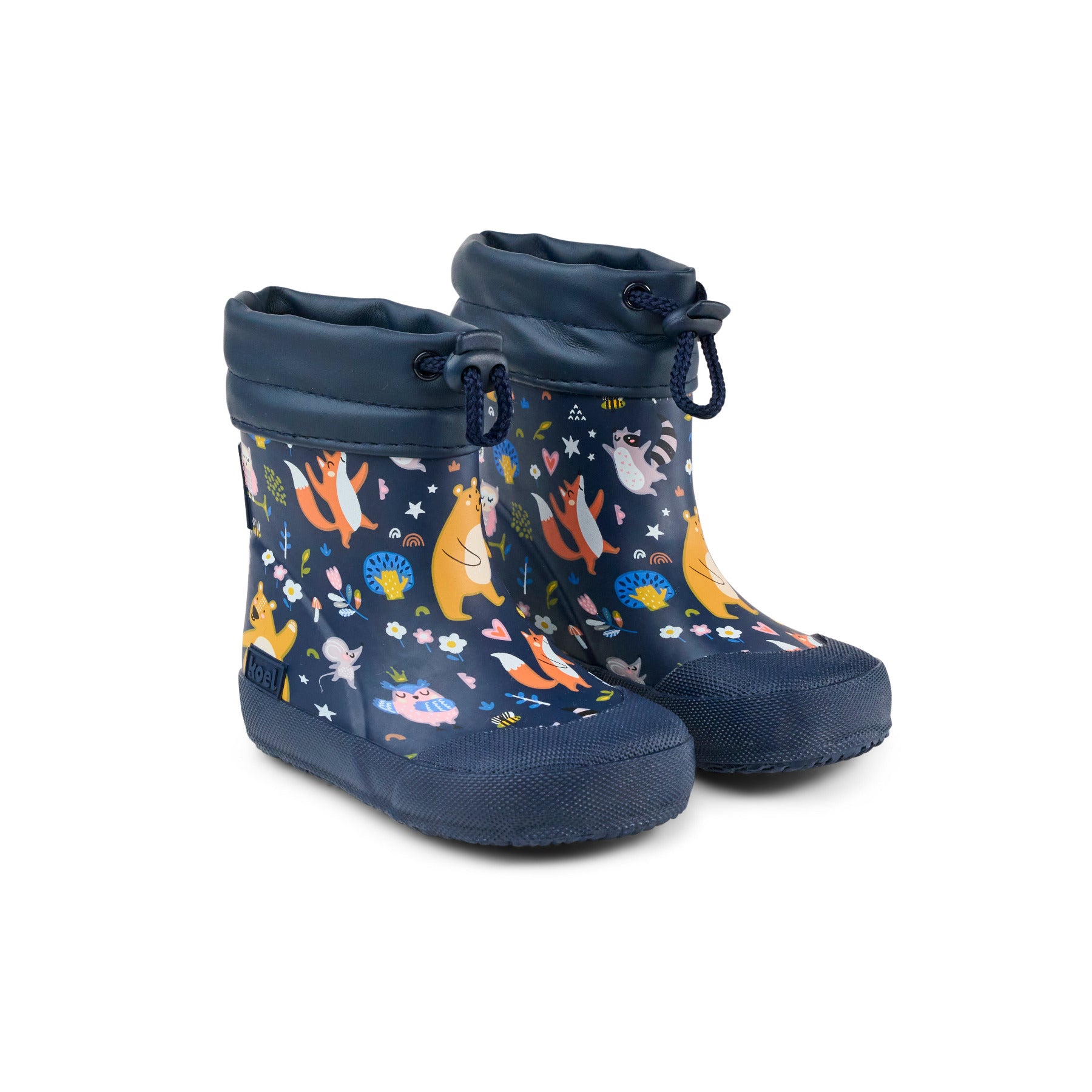 Koel Barefoot Wellie Print Barfuß-Gummistiefel Bear Blue - keks.