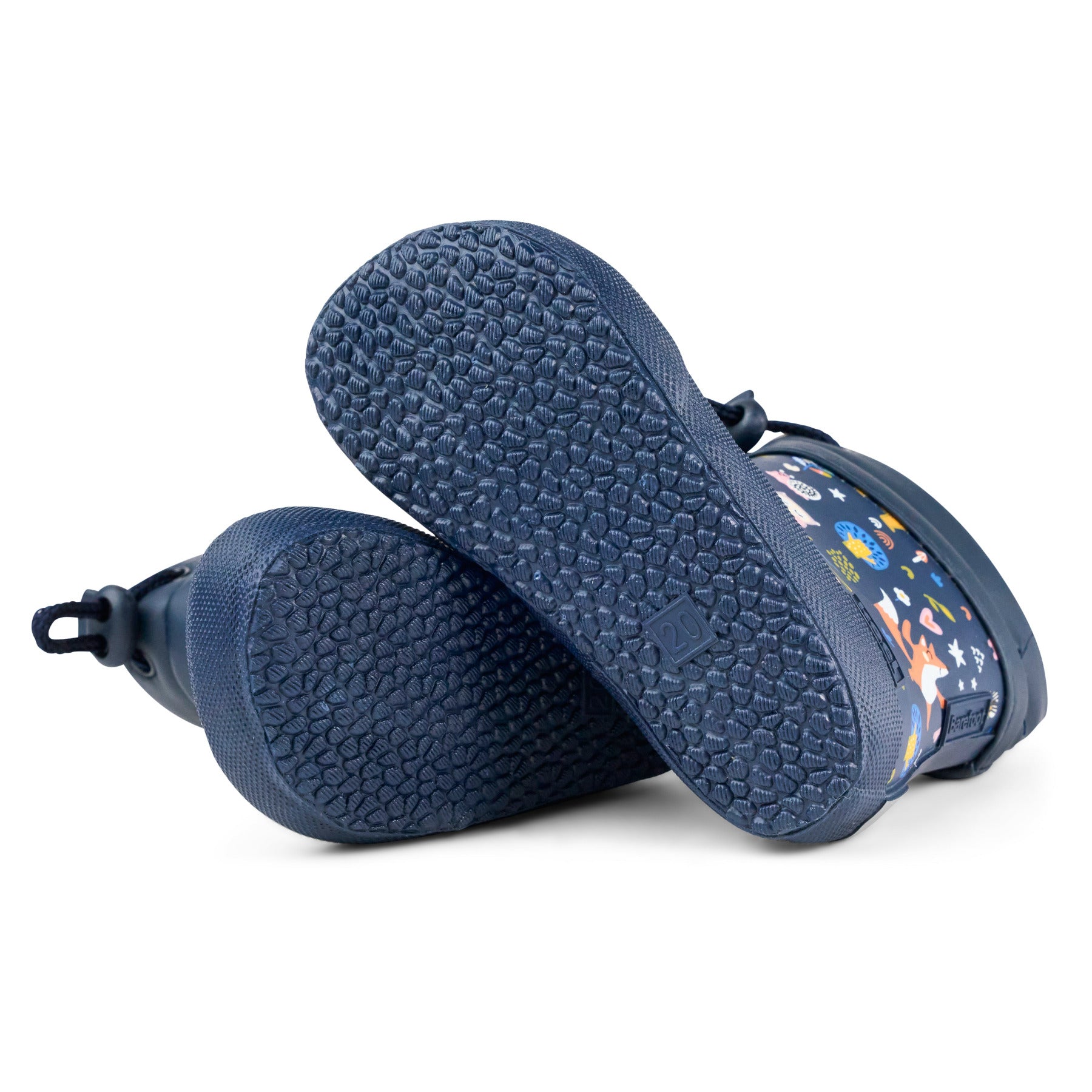 Koel Barefoot Wellie Print Barfuß-Gummistiefel Bear Blue - keks.