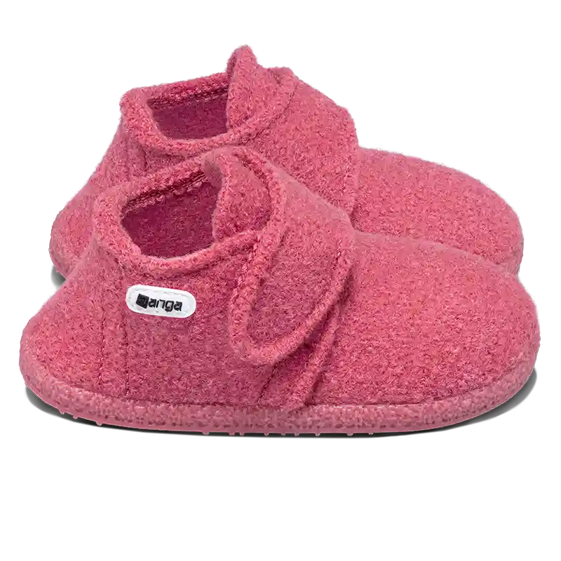 Nanga Leila 2.0 Azalee Rosa Weiche Hausschuhe aus Schurwolle mit Klett