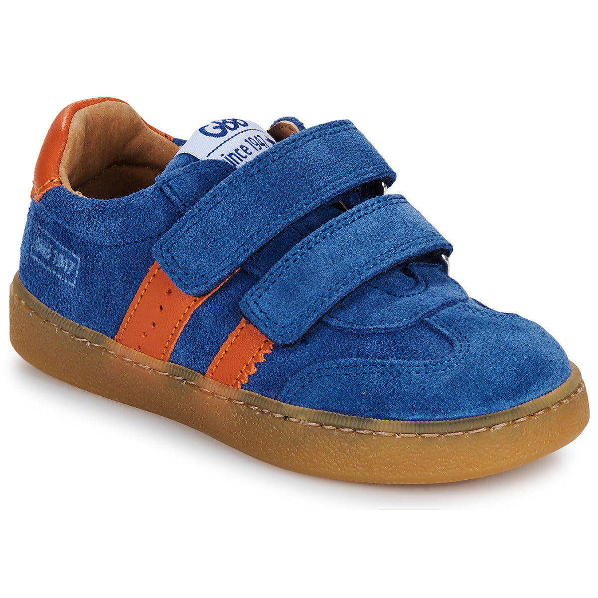 GBB Karine blue sneakers with Velcro straps, featuring a stylish design and breathable material for comfort.