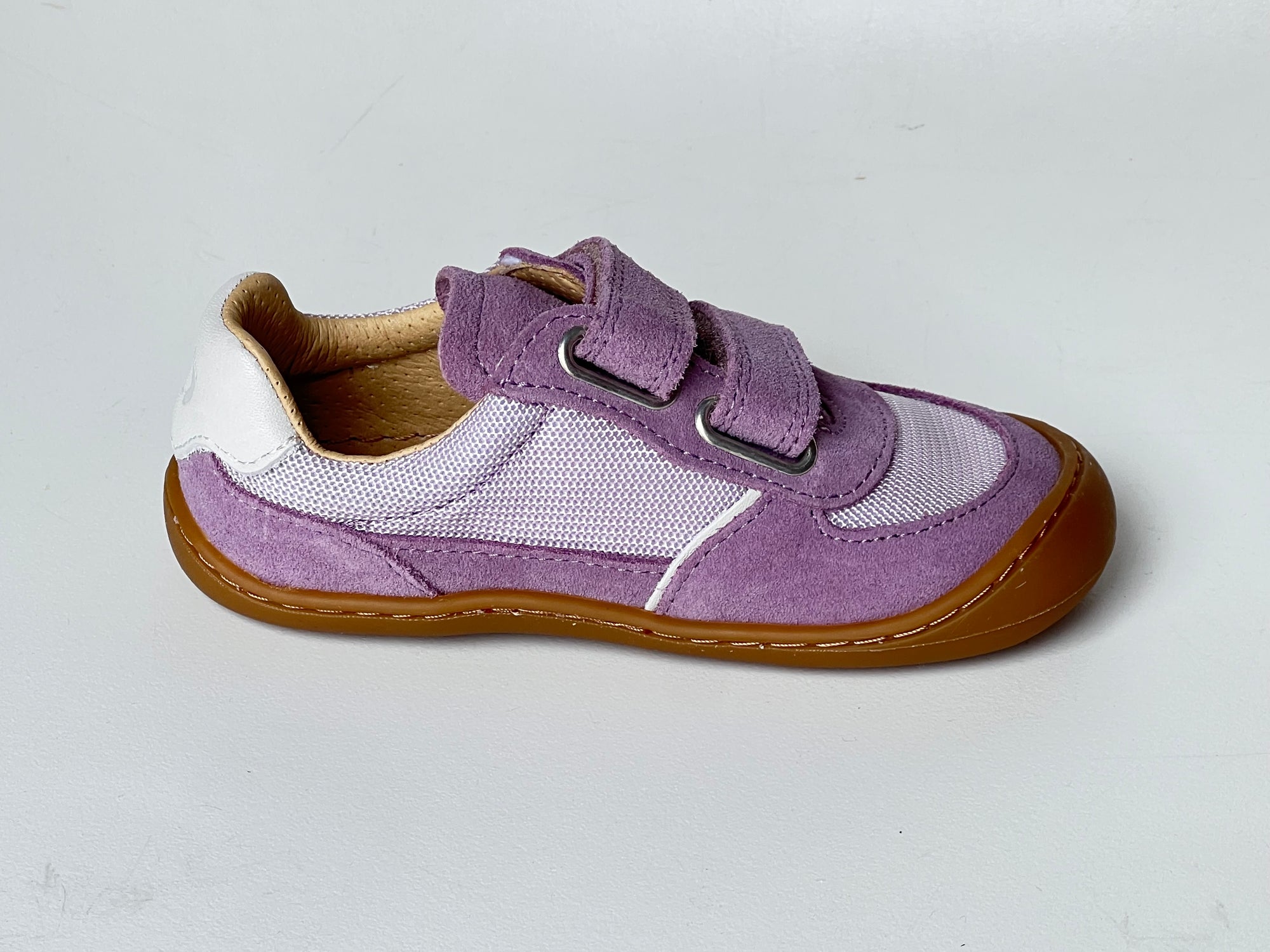Telyoh Barefoot Y01141 Halbschuh Mesh mit Klettverschluss Lilac Flieder - keks.