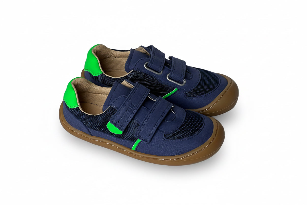 Telyoh Barefoot YVG01141 Halbschuh Mesh mit Klettverschluss DK Blue - keks.