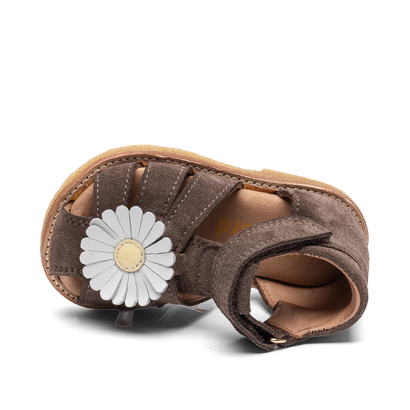 Bisgaard x Trine Kjær Sandale Babette mit Klettverschluss und Gänseblümchen