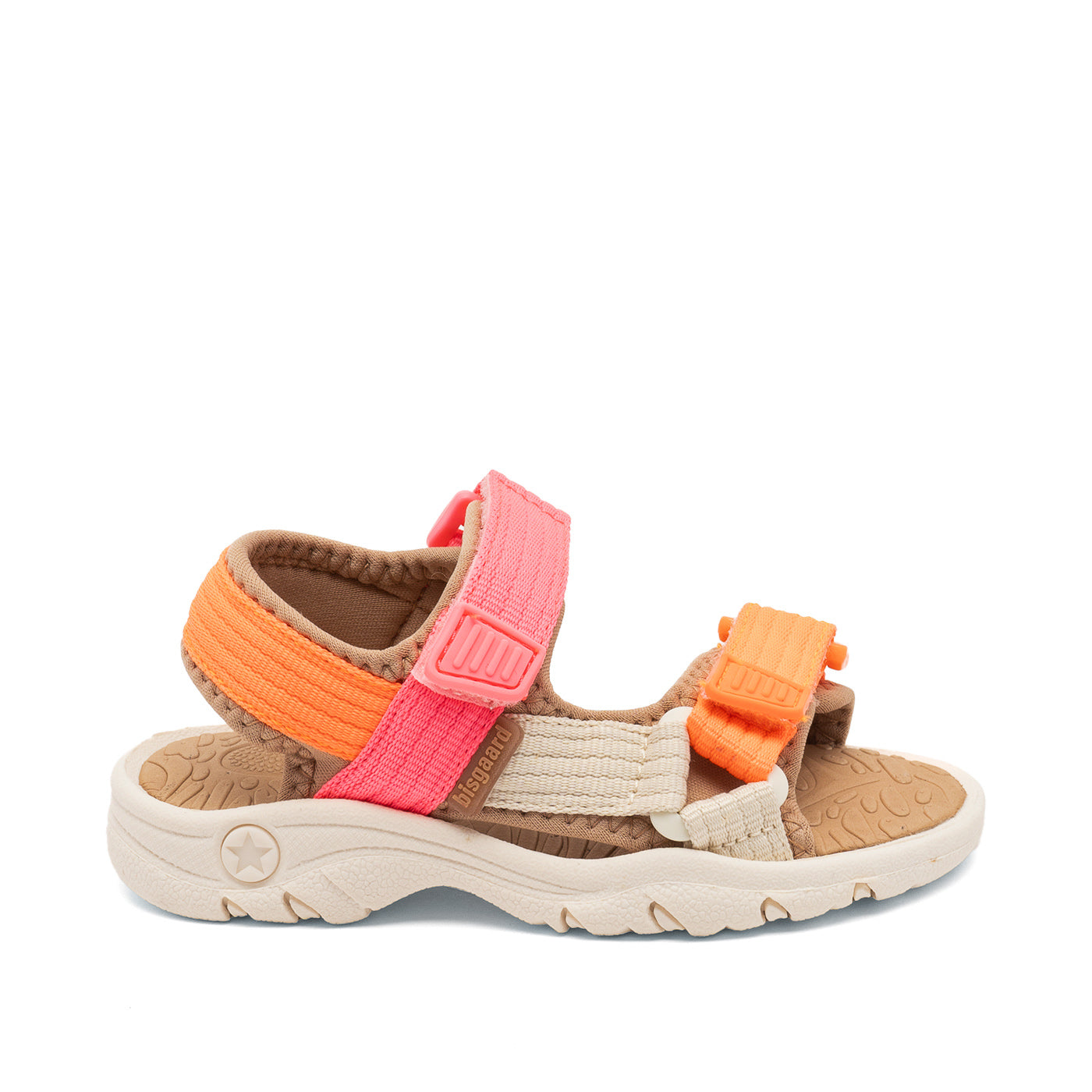 Bisdgaard Nico Wassersandalen mit Klettverschluss in Pink, Kinder-Sandalen aus weichem Material, für bequemes An- und Ausziehen