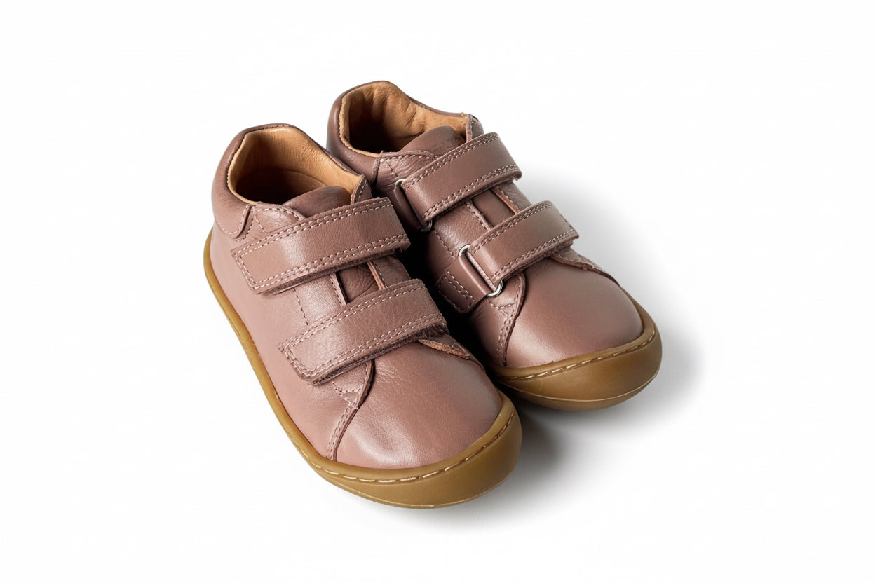 Telyoh Barefoot Y01161 Klett Halbschuh Dusty Nude Nappa - keks.