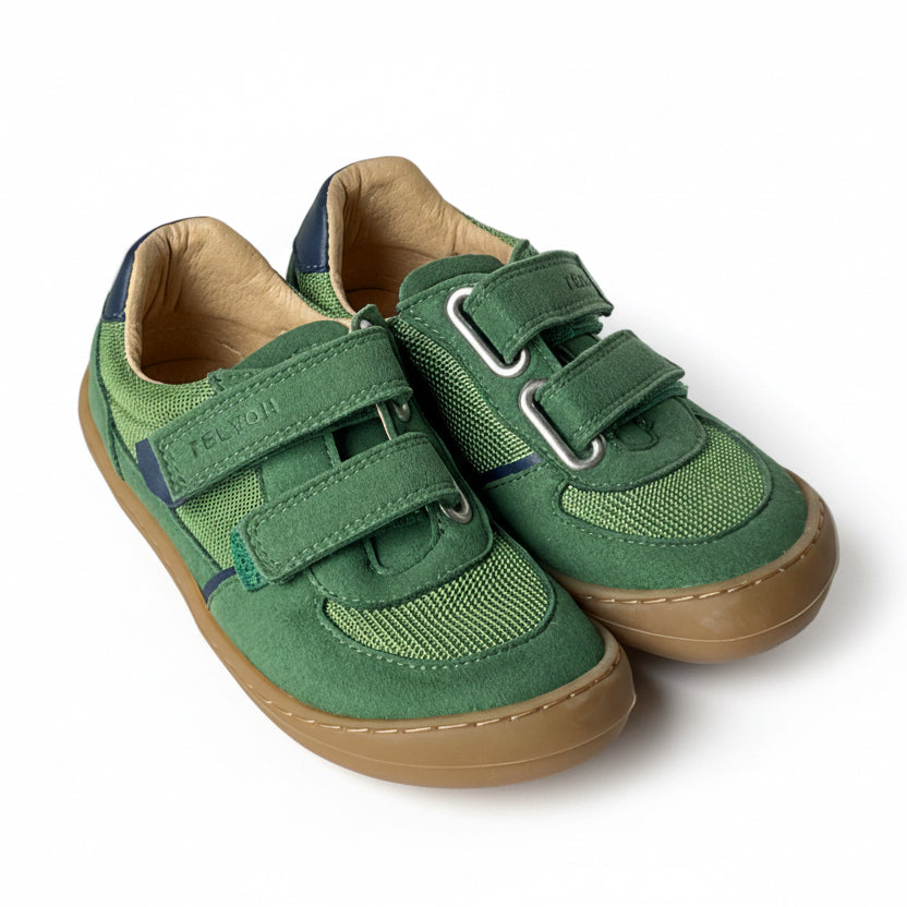 Telyoh Barefoot YVG1142 Vegane Halbschuhe Mesh mit Klettverschluss Grün - keks.