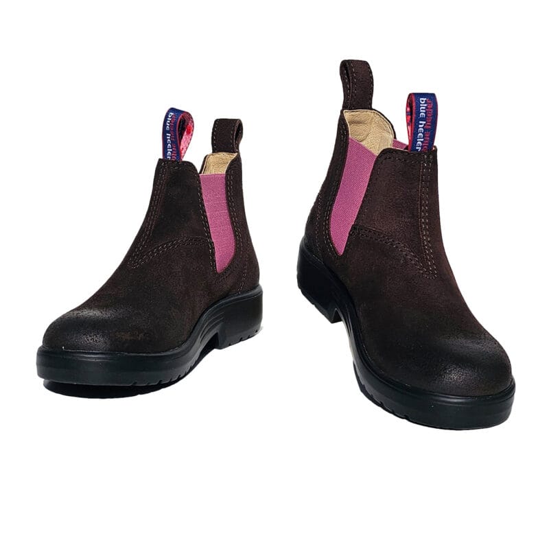 Blue Heeler Outback Kids Raw warme Chelsea Boots mit Lammfell Chocolate Mauve
