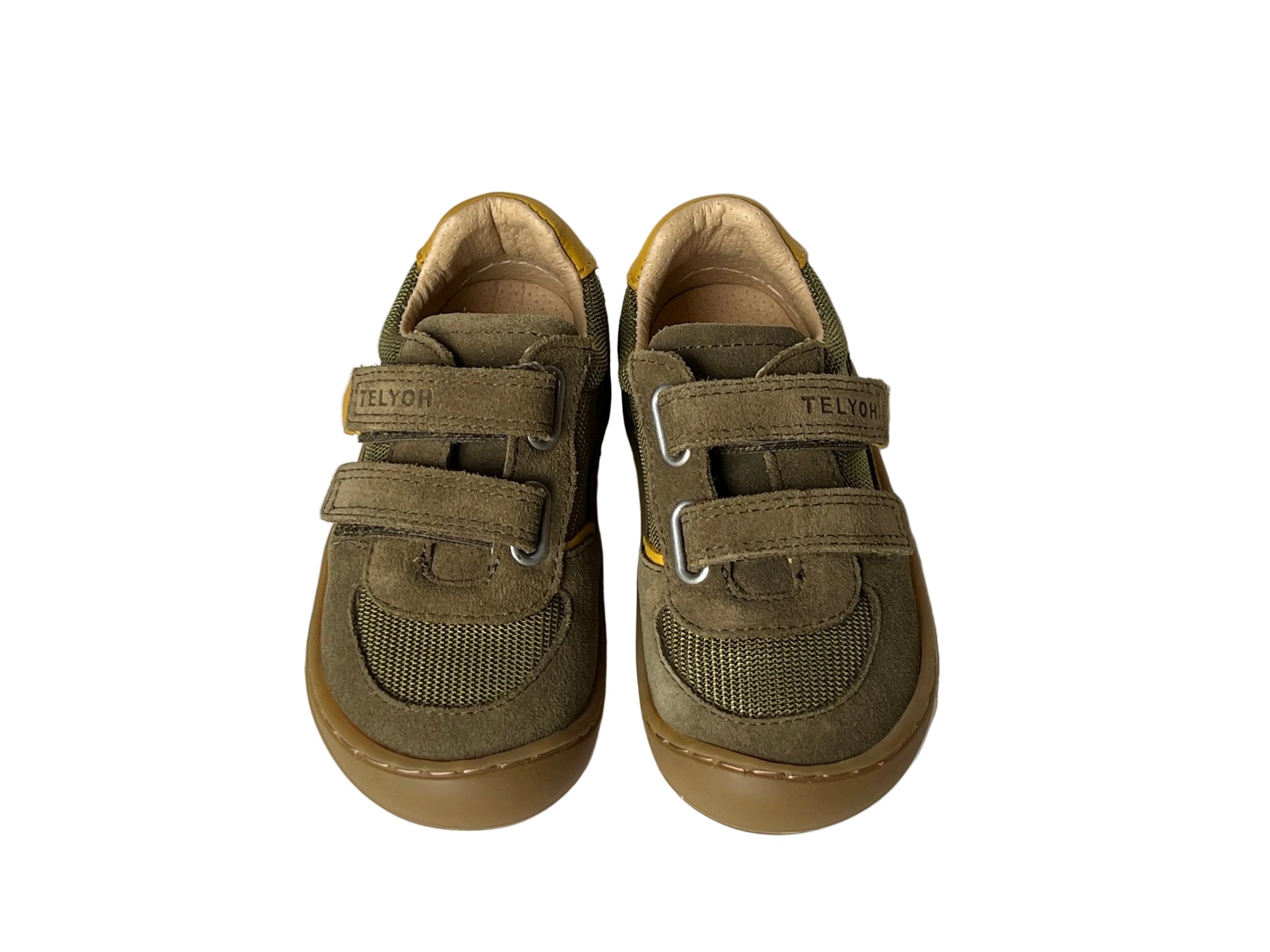 Telyoh Barefoot Y01141 Halbschuh Mesh mit Klettverschluss Olive - keks.