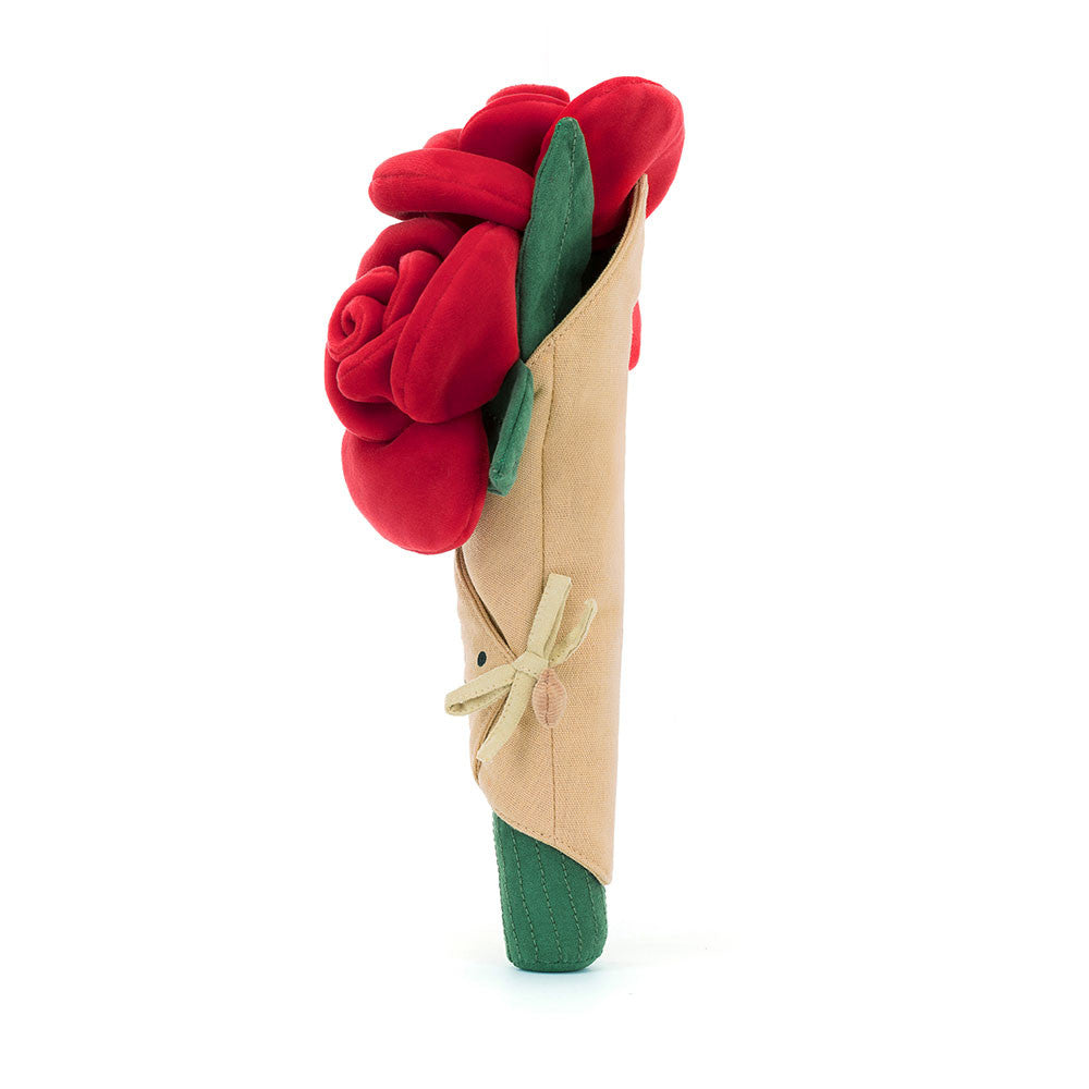 Jellycat Amuseables Rose Bouquet A2BROSE, Plüsch Blumenstrauß mit roten Rosen, Gesicht und Ärmchen aus der Jellycat Valentinstags Kollektion 2026