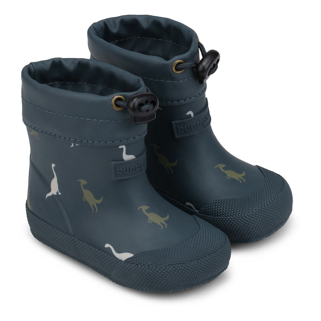 Bundgaard Malik High Dino Navy Barefoot Barfuß Gummistiefel mit Wolle