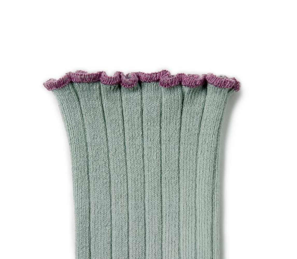 Collégien Wellenkante gerippte Socken DELPHINE Aigue Marine