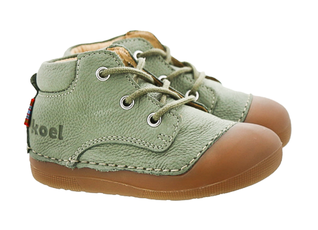 Koel Barefoot Avery Barfuß Lauflernschuh zum Schnüren Olive - keks.