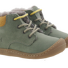 Koel Barefoot Bill Nubuk Barfuß Lauflernschuh zum Schnüren Olive Lammfell-Futter - keks.