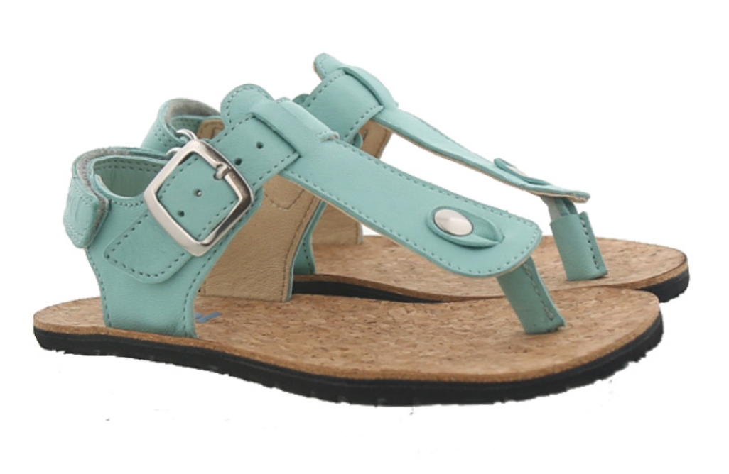 Koel Barefoot Abriana Napa Barfuß-Sandale mit Klettverschluss Aqua - keks.