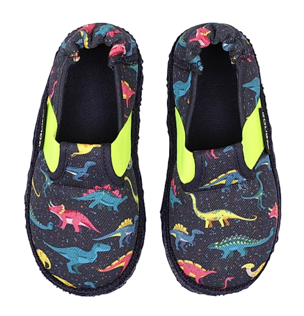 Nanga Kleine Saurier Dunkelblau Weiche Hausschuhe aus Baumwolle mit Gummiband - keks.