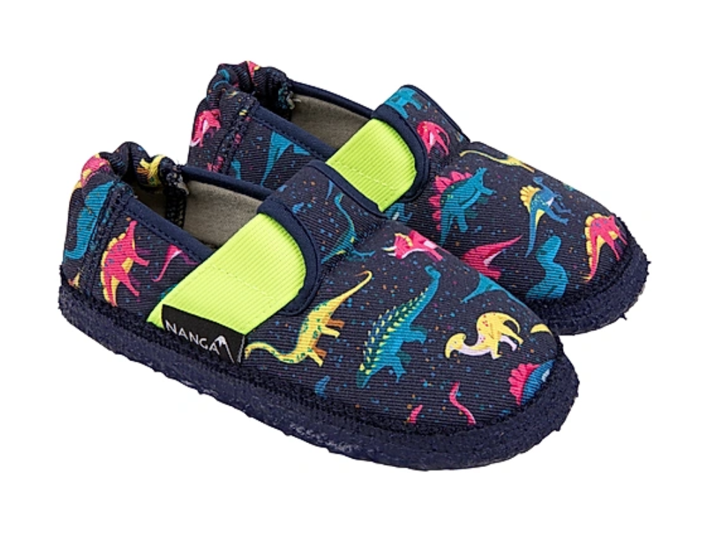 Nanga Kleine Saurier Dunkelblau Weiche Hausschuhe aus Baumwolle mit Gummiband - keks.