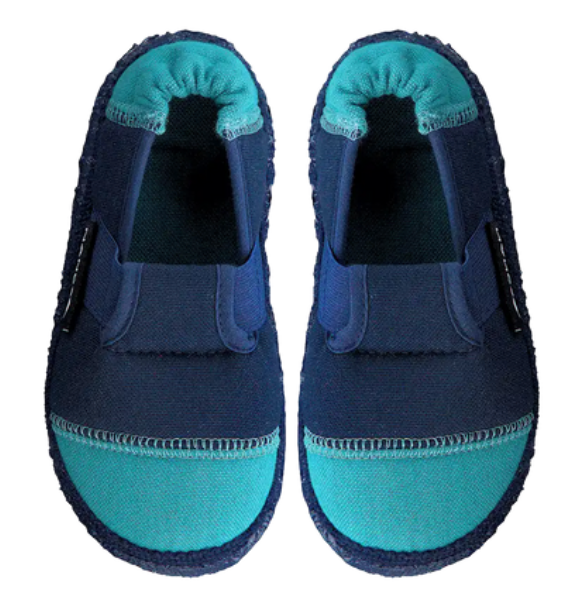 Nanga Klette Petrol Weiche Hausschuhe aus Baumwolle mit Gummiband - keks.