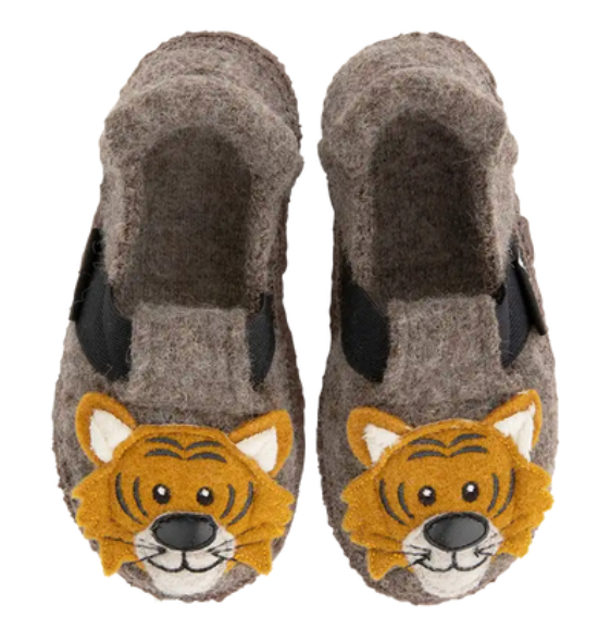 Nanga Roar Tiger Kuschelige Hausschuhe aus Wolle mit Gummiband