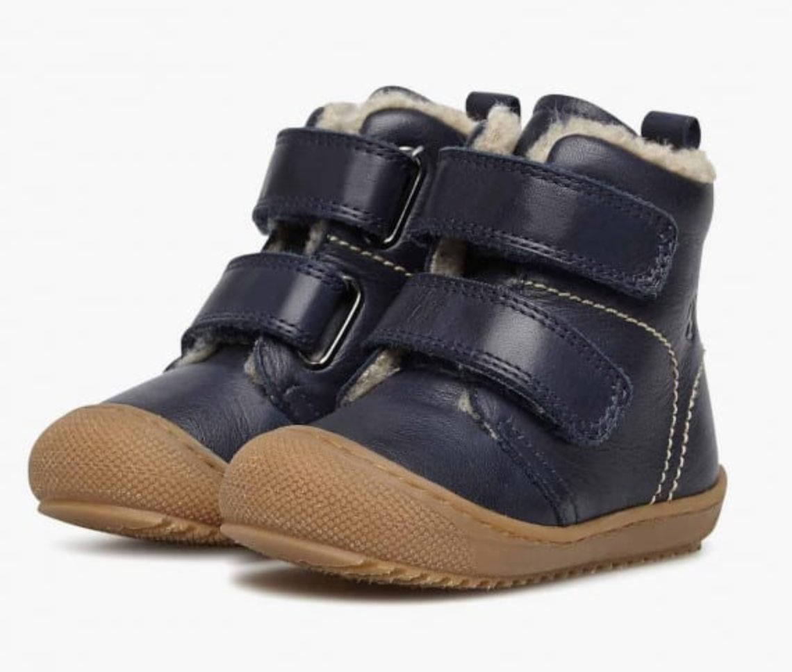 Naturino Bubble Klett Lauflernstiefel mit Wolle NAVY - keks.