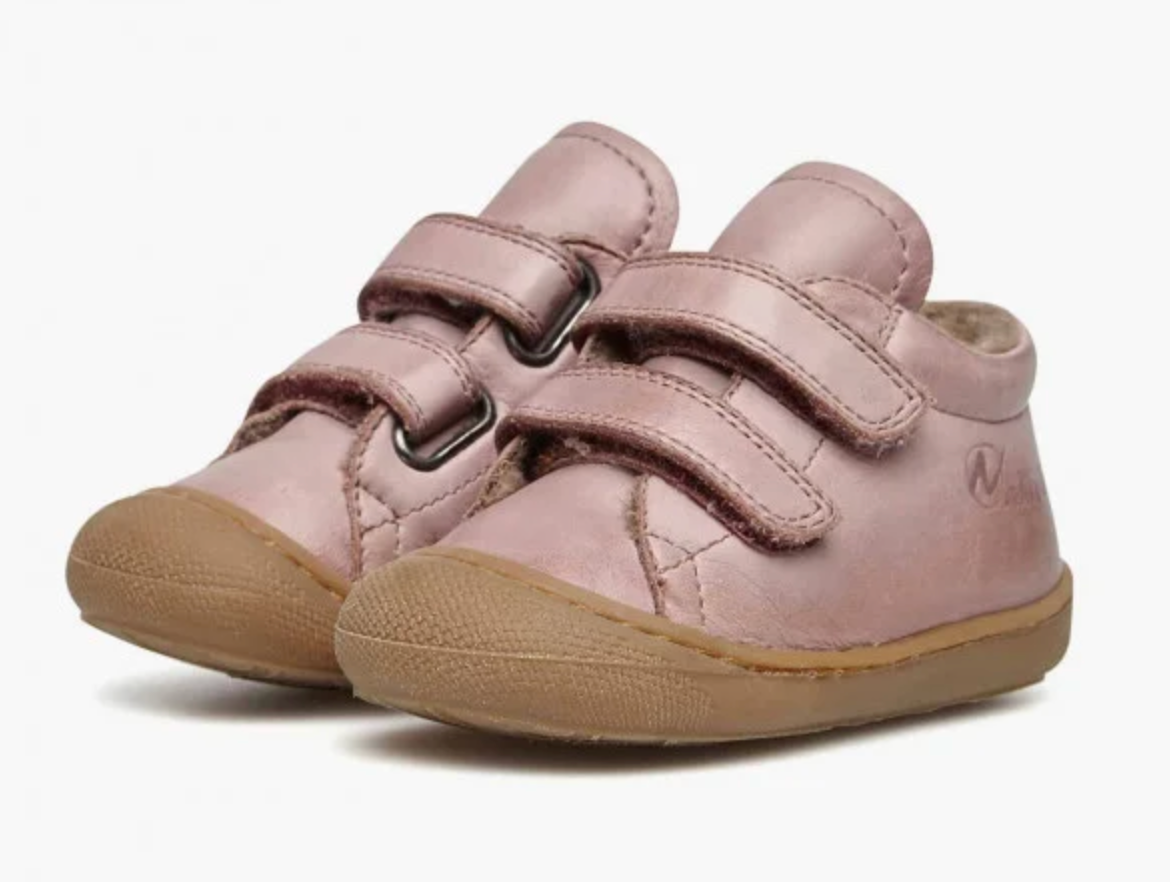 Naturino Cocoon Klett Lauflernschuh mit Wolle Nappa ROSE - keks.