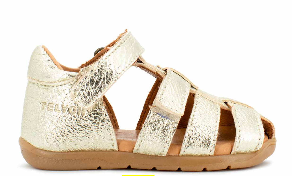 Telyoh Y01187 Timmy Kindersandale mit Klettverschluss Gold - keks.