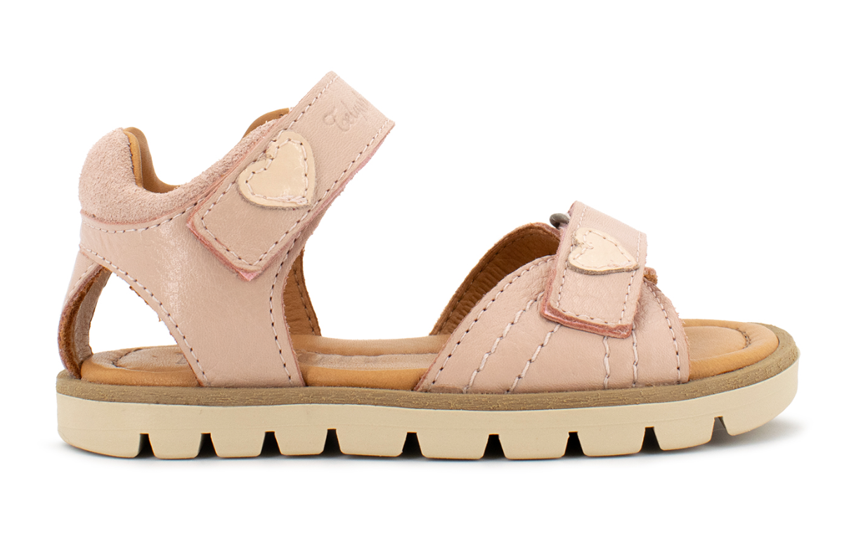 Telyoh Y01139 Key Offene Sandale mit Herzchen und Klettverschluss NUDE