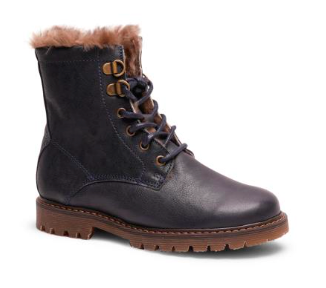 Bisgaard Wasserdichte Schnürboots mit Lammfell Maia Marine