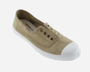 Victoria Vegane Baumwoll Halbschuhe in Laurel mit Gummiband