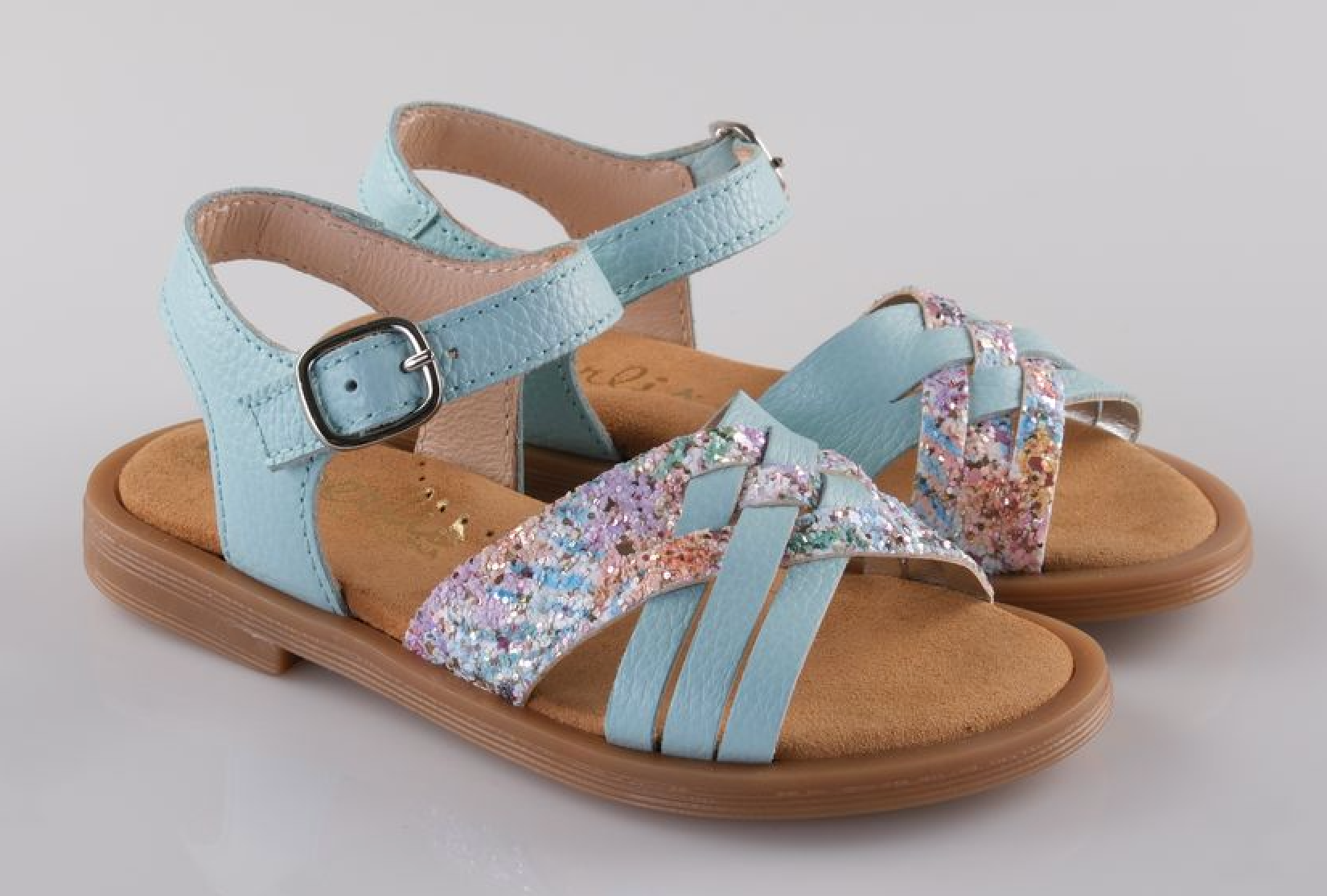 Beberlis Sandale Glitter Festival mit Klettverschluss